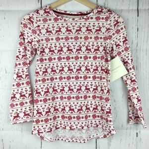 Cynthia Rowley Girls Holiday Waffle L/S Top Sz S